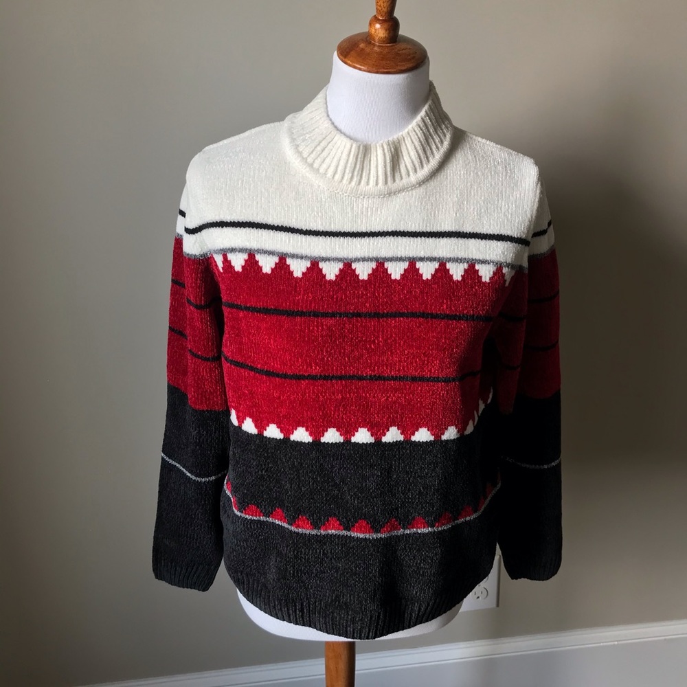 Alfred Dunner chenille patterned sweater